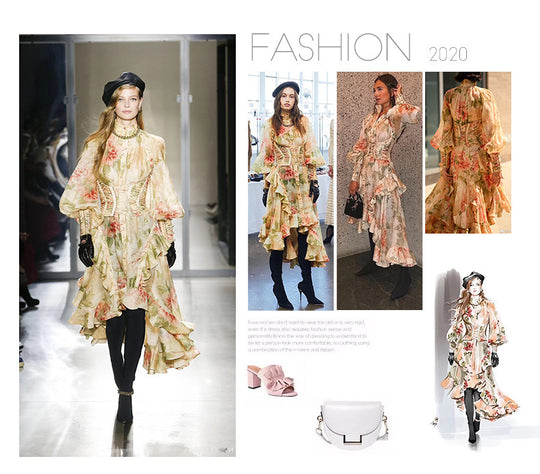 Women Flower Printed Party Dresses - Onouthati