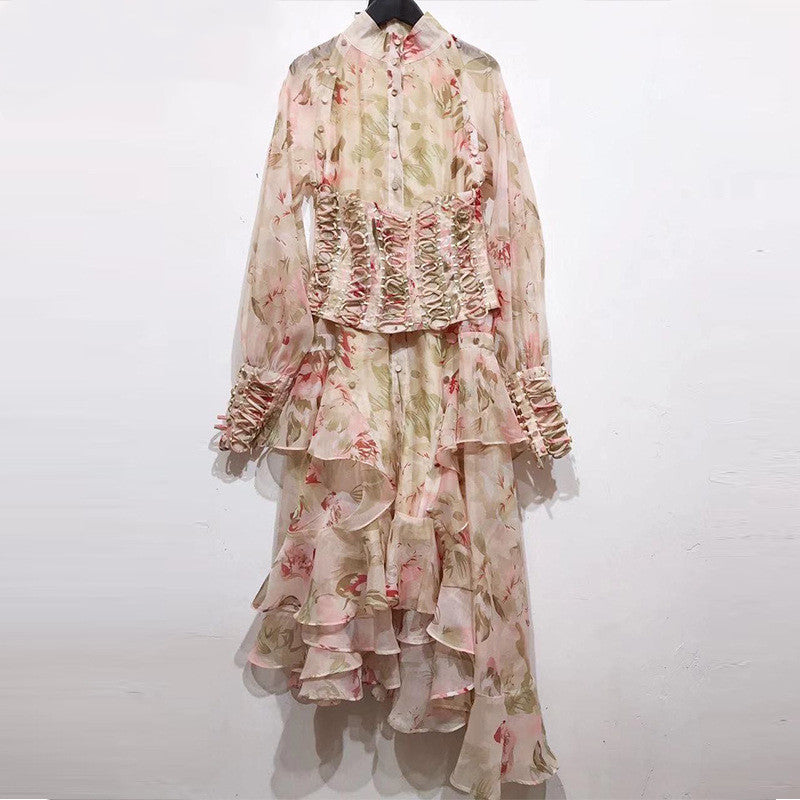 Women Flower Printed Party Dresses - Onouthati