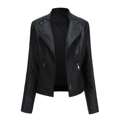 Women's Leather Jackets Women's Short Jackets Slim Thin Leather Jackets Ladies Motorcycle Suits - Onouthati
