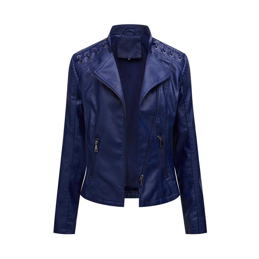 Women's Leather Jackets Women's Short Jackets Slim Thin Leather Jackets Ladies Motorcycle Suits - Onouthati