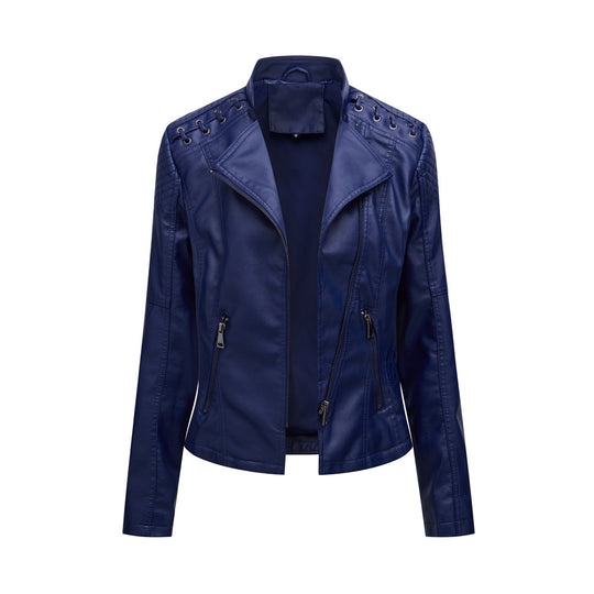 Women's Leather Jackets Women's Short Jackets Slim Thin Leather Jackets Ladies Motorcycle Suits - Onouthati
