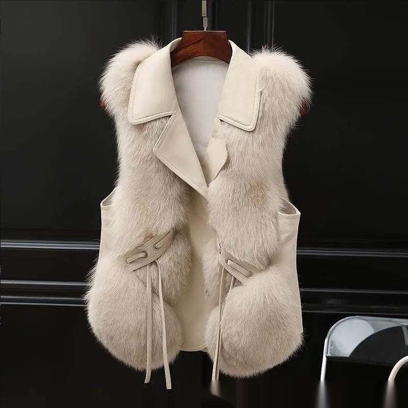 Fur Vests Coat Short Fox Vest - Onouthati