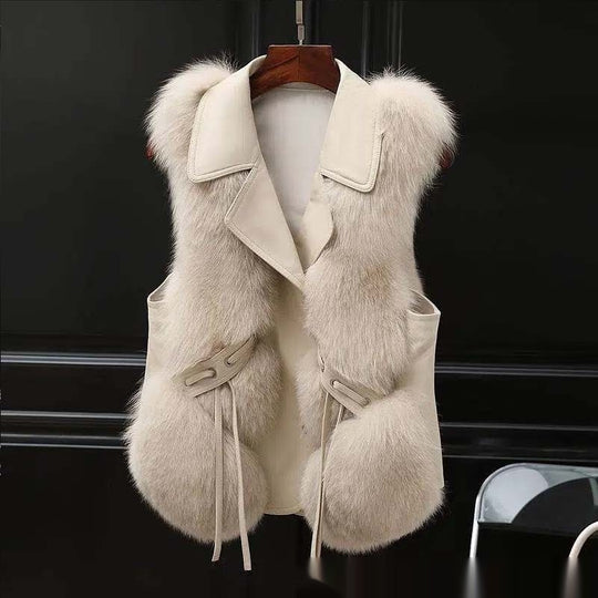 Fur Vests Coat Short Fox Vest - Onouthati