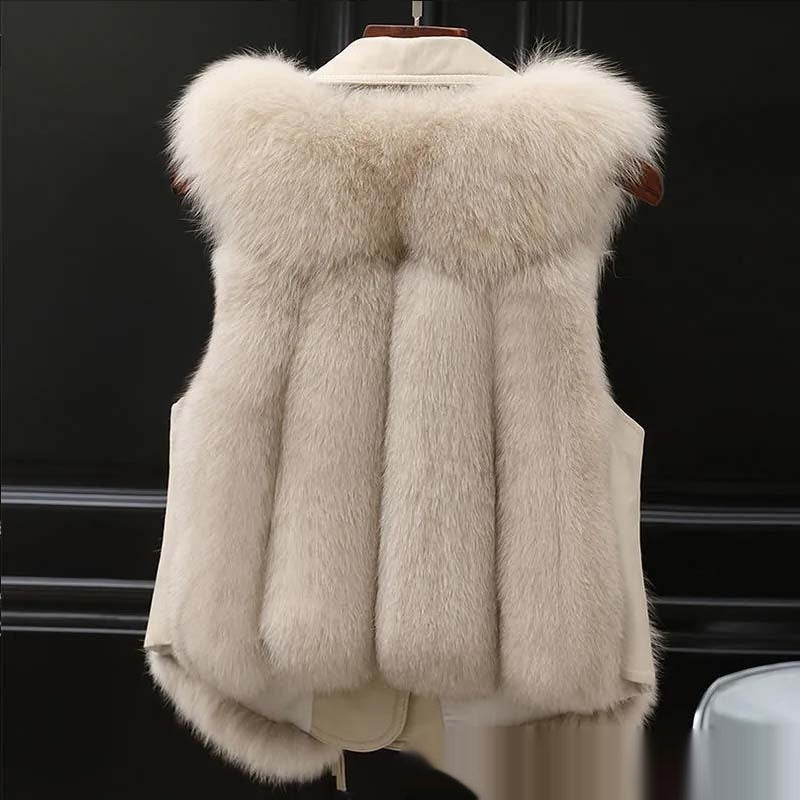 Fur Vests Coat Short Fox Vest - Onouthati