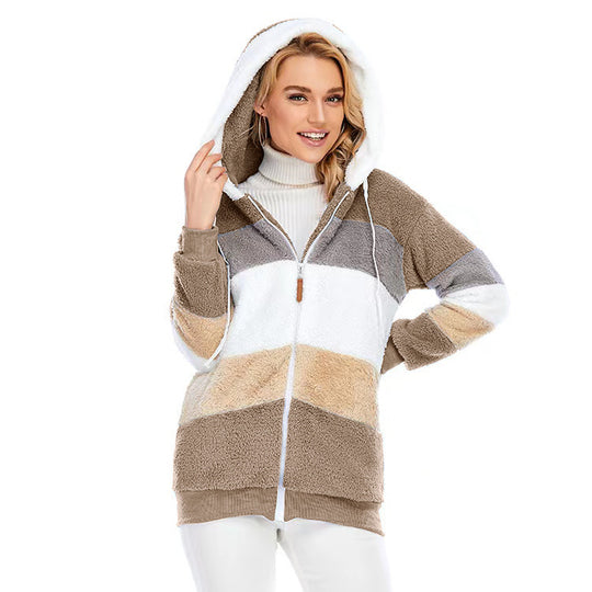 Winter Thick Warm Teddy Coat Woman Lapel Long Sleeve Fluffy Hairy Fake Fur Jackets Female Button Pockets Zipper Overcoat - Onouthati