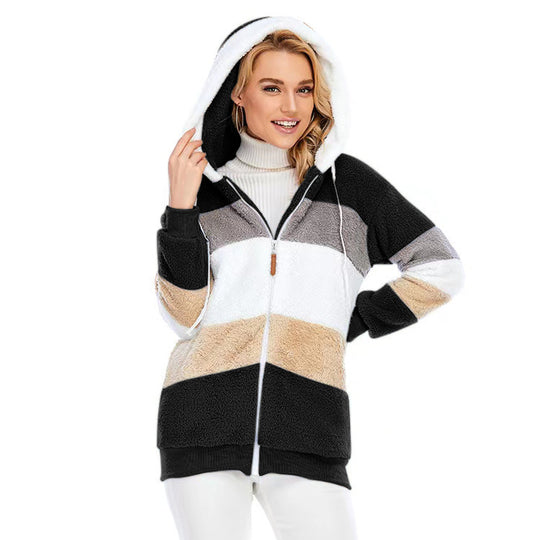 Winter Thick Warm Teddy Coat Woman Lapel Long Sleeve Fluffy Hairy Fake Fur Jackets Female Button Pockets Zipper Overcoat - Onouthati
