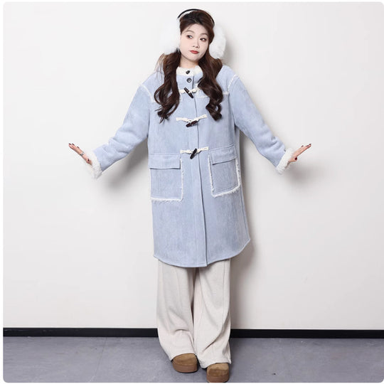 Maillard Short And Long Suede Faux Fur Plush Coat - Onouthati