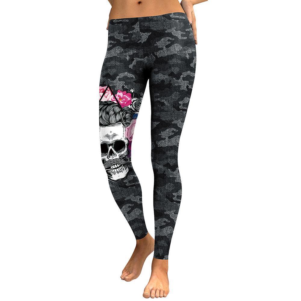 Black Camo Skull Leggings - Onouthati