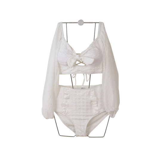 Fashion Lace Long Sleeve Sunscreen Bikini - Onouthati