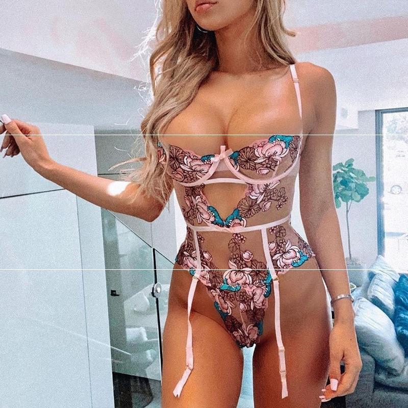 Women's Fashion Temperament Lace Mesh Bodysuit - Onouthati