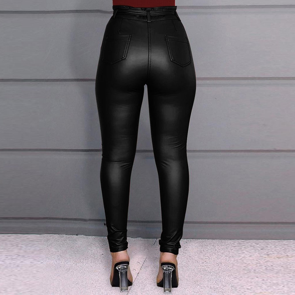 Tight pu leather leggings - Onouthati