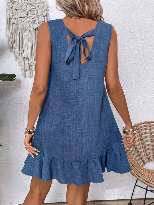 Summer Ruffle Dress Fashion Loose Sleeveless Straight Beach Dresses For Women - Onouthati