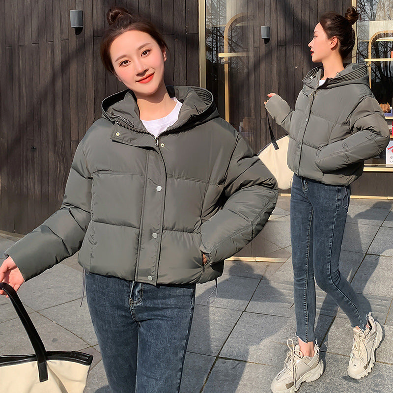 Women's Simple Casual Hooded Short Down Jacket - Onouthati