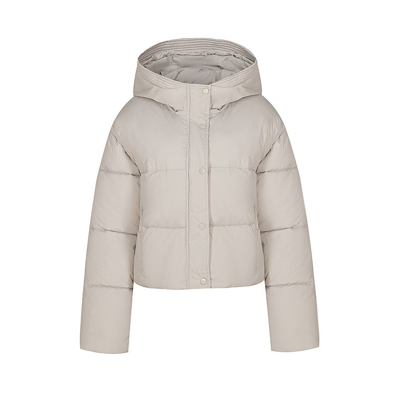 Women's Simple Casual Hooded Short Down Jacket - Onouthati