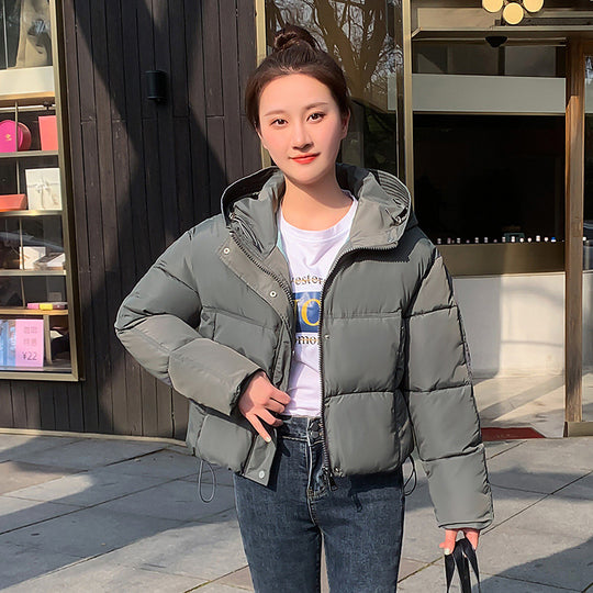 Women's Simple Casual Hooded Short Down Jacket - Onouthati