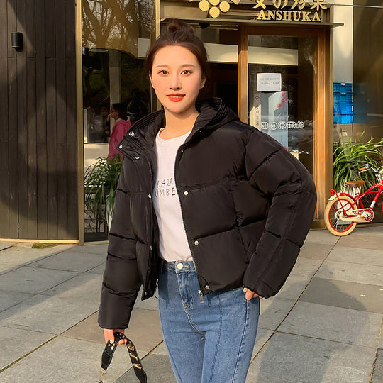 Women's Simple Casual Hooded Short Down Jacket - Onouthati
