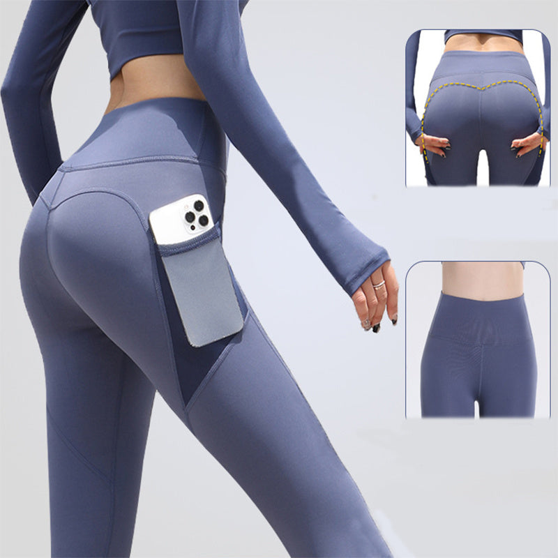 Gym Sport Seamless Leggings With Pockets Push Up High Waist Pants Women Fitness Running Yoga Pants Gym Sport Seamless Leggings - Onouthati