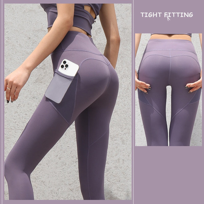 Gym Sport Seamless Leggings With Pockets Push Up High Waist Pants Women Fitness Running Yoga Pants Gym Sport Seamless Leggings - Onouthati