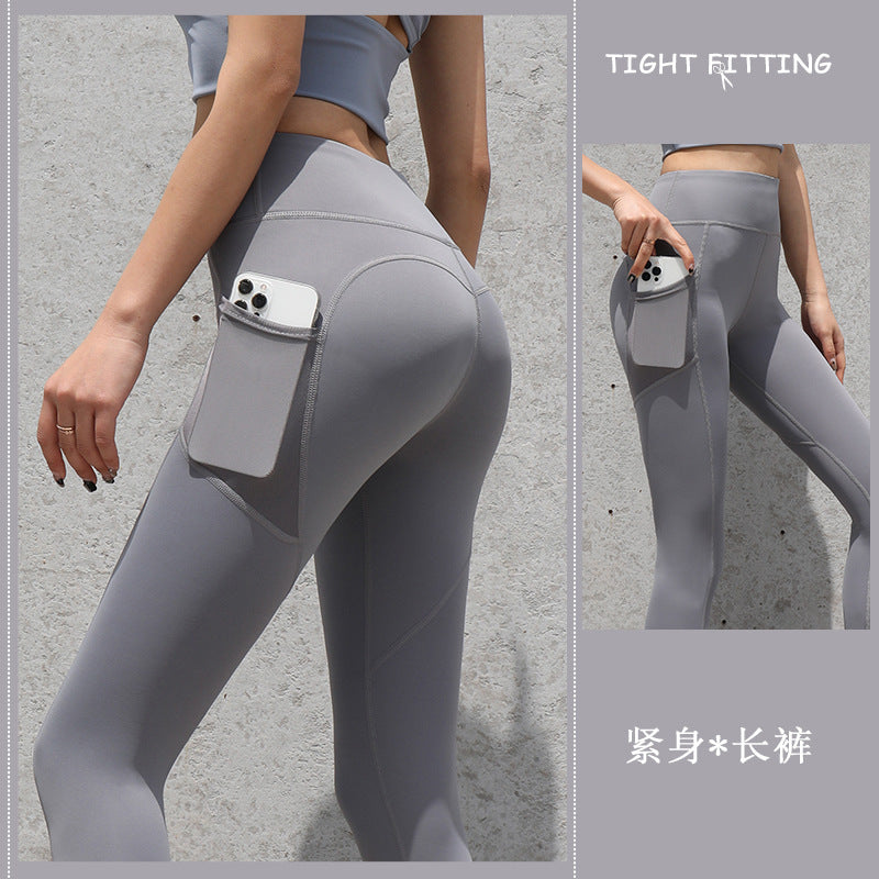 Gym Sport Seamless Leggings With Pockets Push Up High Waist Pants Women Fitness Running Yoga Pants Gym Sport Seamless Leggings - Onouthati