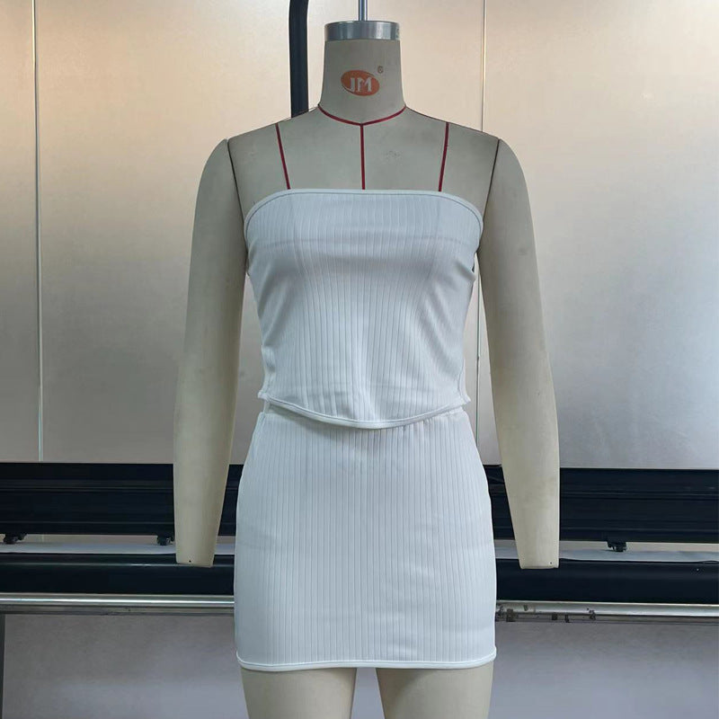Womens Suit Sexy Summer Two Piece Outfits Crop Tops Bodycon Skirt Sets Mini Dress - Onouthati