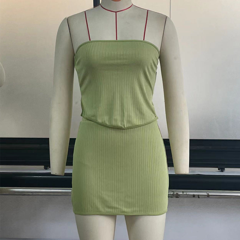 Womens Suit Sexy Summer Two Piece Outfits Crop Tops Bodycon Skirt Sets Mini Dress - Onouthati